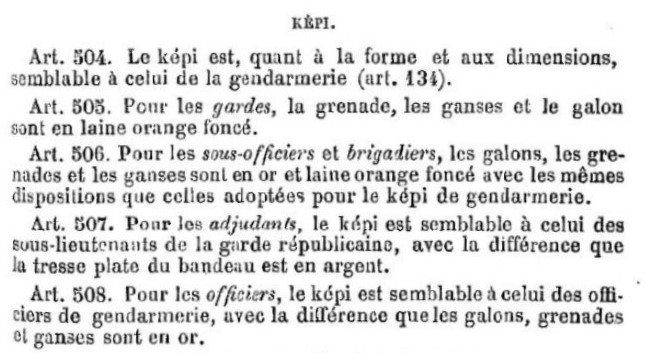 Képi de la Garde Républicaine mais de quelle époque et de quel grade ? 1885_d10