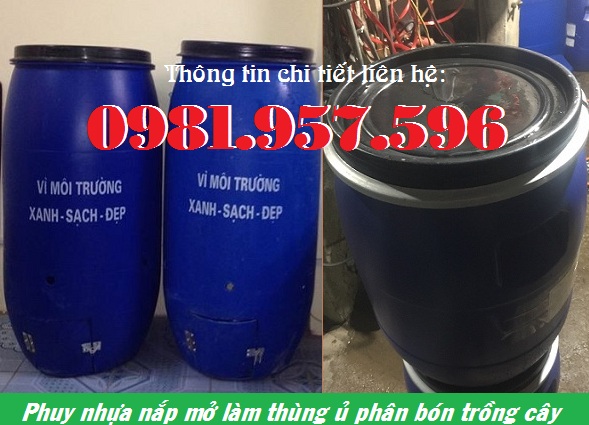 Thùng phuy nhựa cũ, phuy nhựa đã sử dụng, phuy nhựa mới 100%﻿ 1159