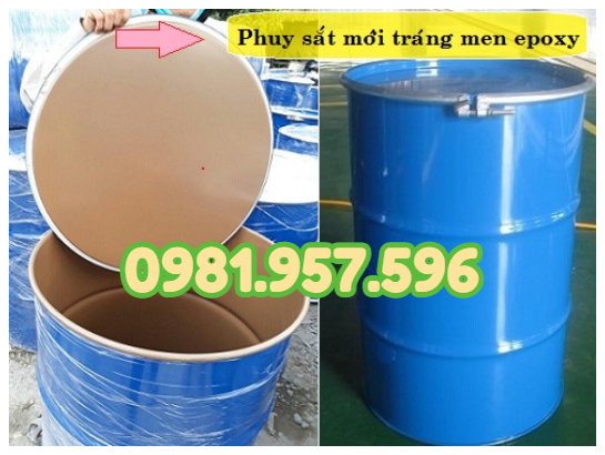 ​Phuy sắt nắp hở 200L, phuy sắt đai kiềng, phuy sắt khóa bu lông 1224