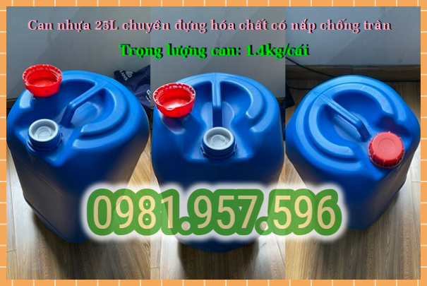 Can nhựa 25L có chống tràn, can chống tràn đựng hóa chất 3103