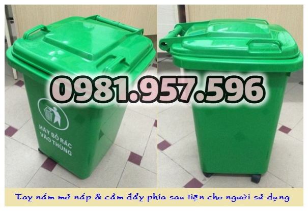 Thùng rác nhựa HDPE có bánh xe, thùng rác nhựa composite 352