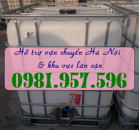 TANK IBC 1000L cũ, bồn nhựa đựng keo, bồn đựng hóa chất 437