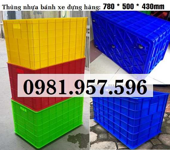 Thùng đặc bánh xe, thùng đặc có bánh, sóng nhựa bít có bánh A103