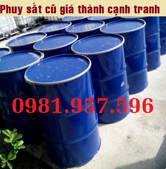 Phuy sắt đã qua sử dụng, phuy thép 200L, phuy thép cũ tại Hà Nội A83