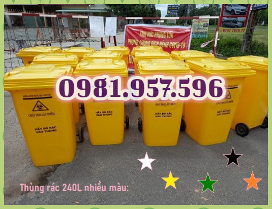 Thùng rác HDPE, thùng rác nhựa nguyên sinh, thùng rác 240L B161
