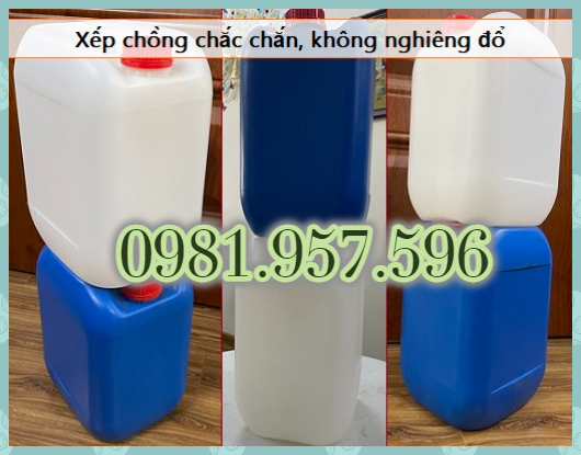 Can nhựa 10L có seal, can nhựa có nắp phụ, can có chống tràn C110