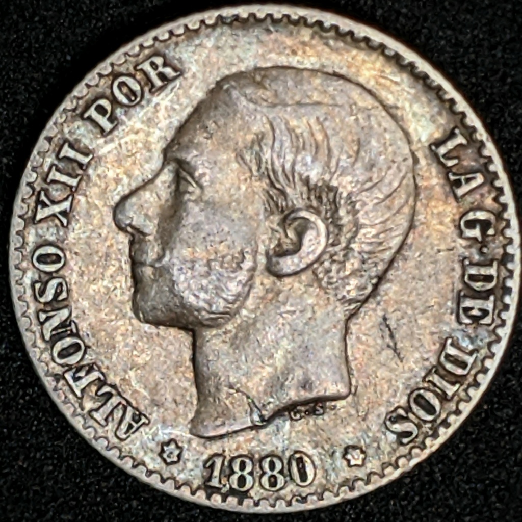 50 Céntimos de 1880 (*8 *0). Alfonso XII. 1880-510