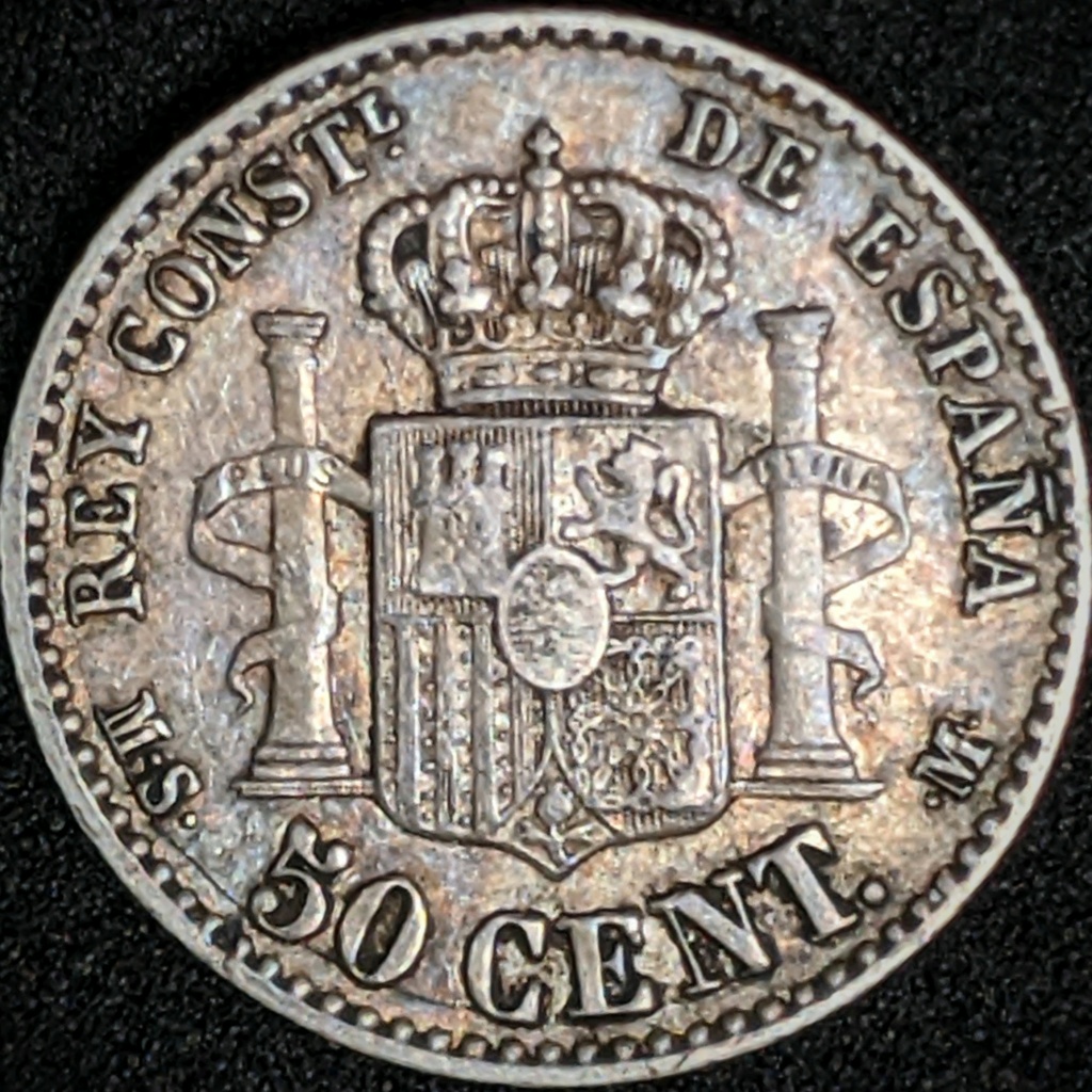 50 Céntimos de 1880 (*8 *0). Alfonso XII. 1880-511