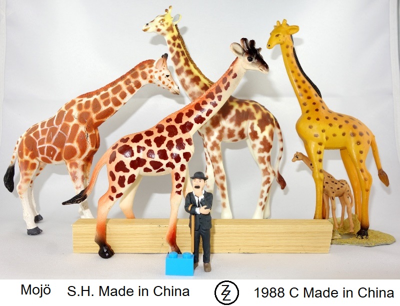 Comparison Giraffes of Britains, Blue Box, Nylint Toys, S.H., ZZ, and others Mojo-s10