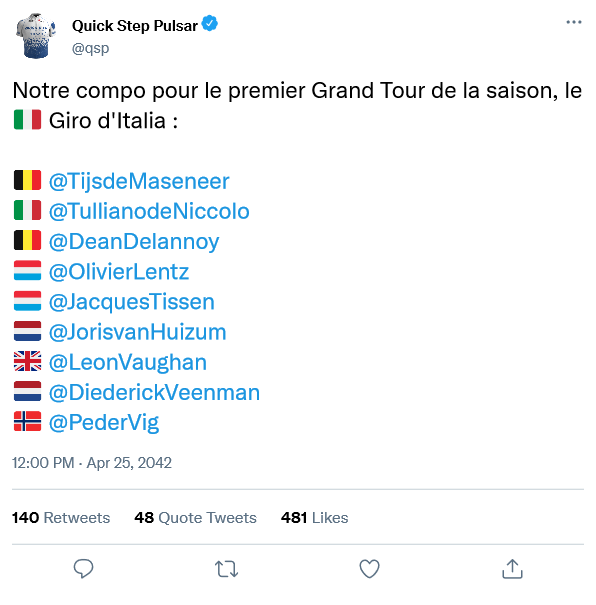 [02 - 24/05] TOUR D'ITALIE | Grand Tour Tweet109
