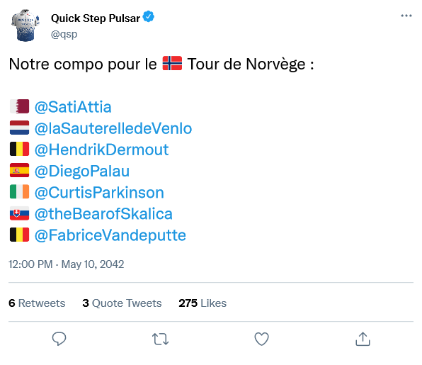 [17 - 20/05] Tour de Norvège | Pro Tour Tweet115