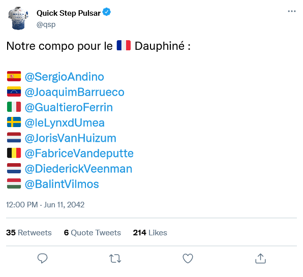 [18 - 25/06] Le Dauphiné | General Tour Tweet120
