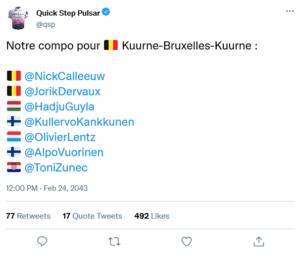 [03/03] Kuurne-Bruxelles-Kuurne | Pro Tour Tweet150