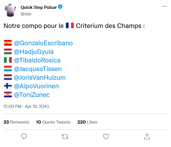 [26/04] Critérium des Champs | Pro Tour Tweet166