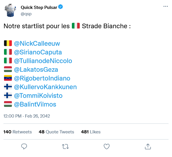 [04/03] Strade Bianche | Classic Tour Tweet_93