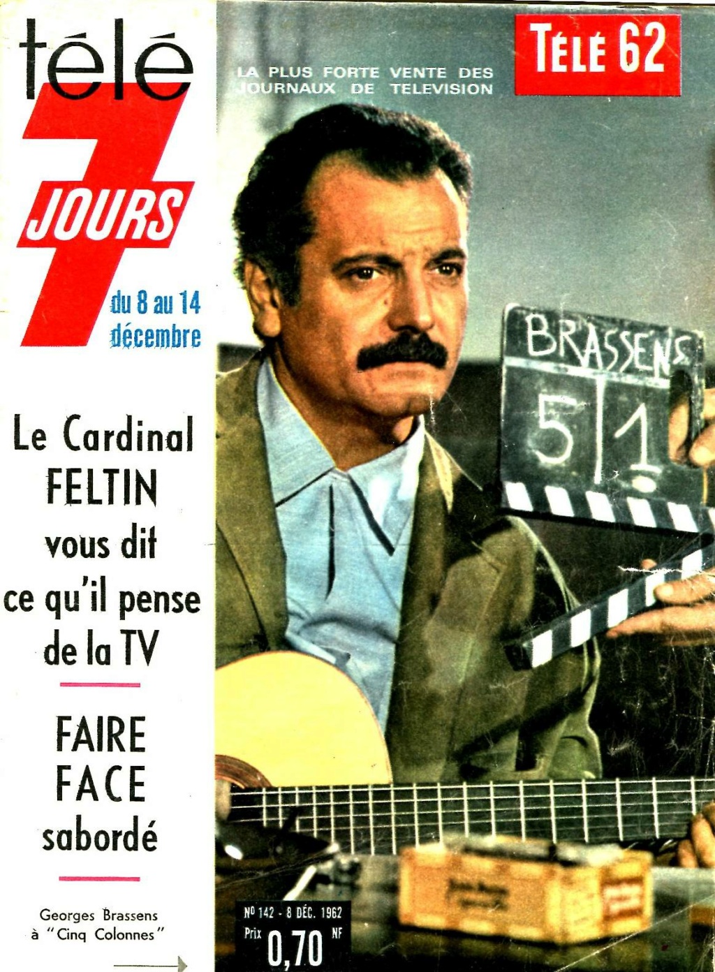 08 décembre 1962: (Télé 62) N° 142 Brassens 0001146