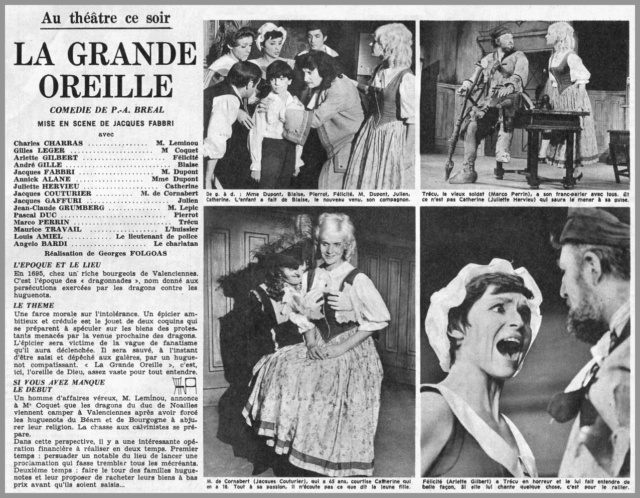 août - 04 août 1966: Au théâtre ce soir - LA GRANDE OREILLE 01864