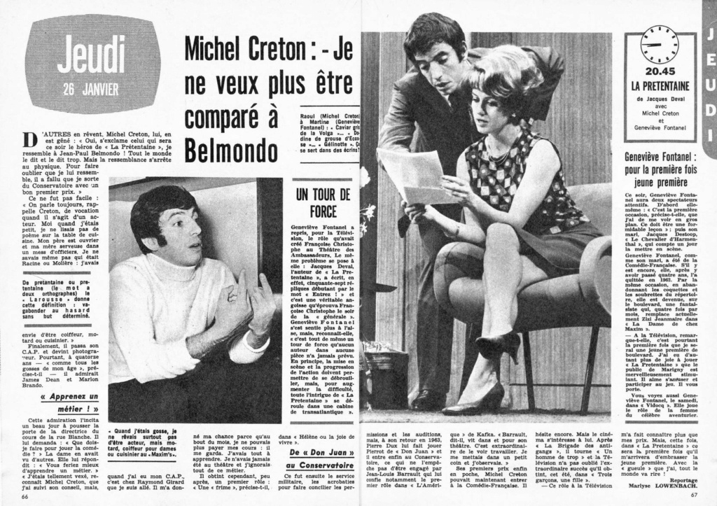 janvier - 26 janvier 1967: Au théâtre ce soir - LA PRÉTENTAINE 01868