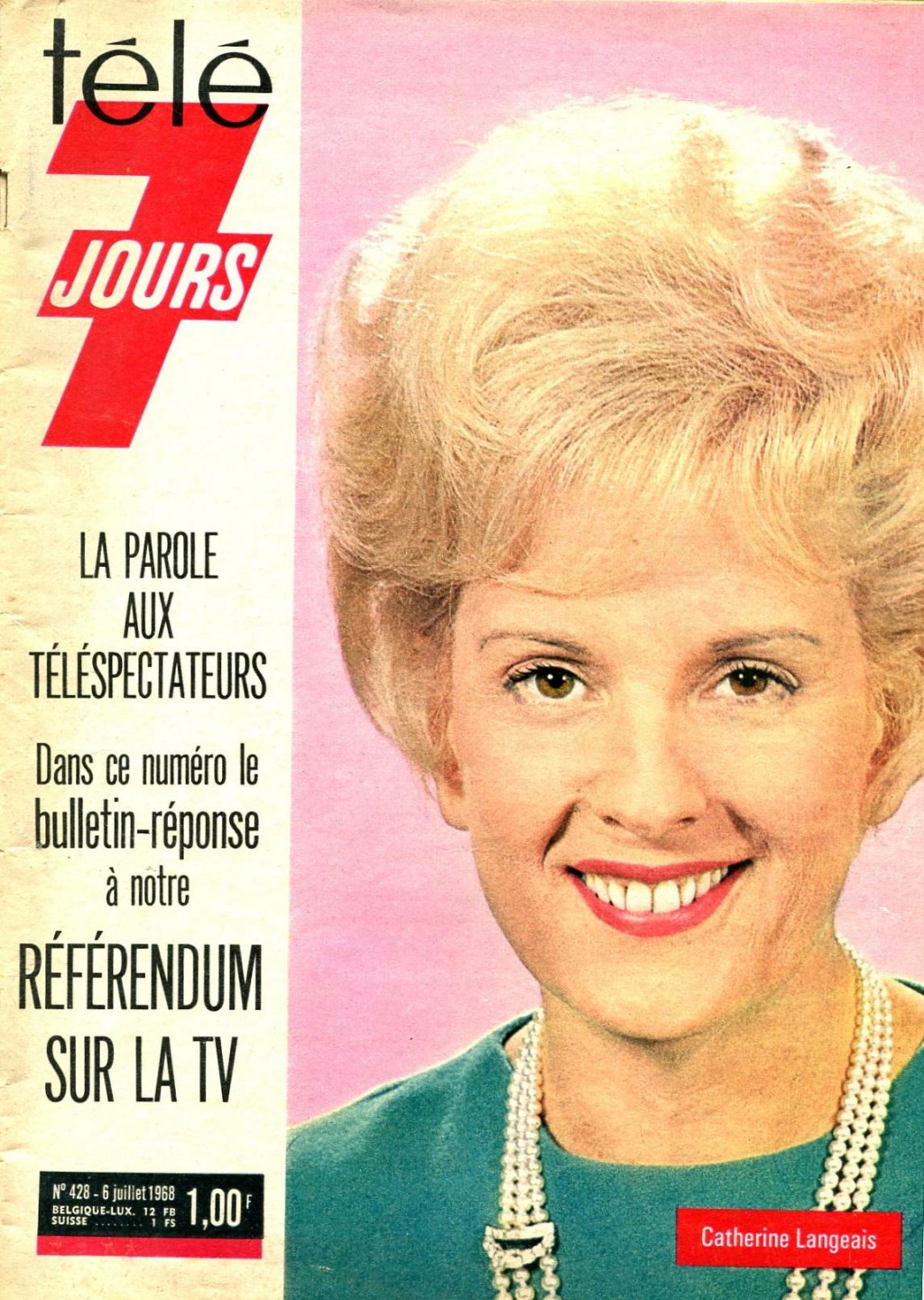 06 juillet 1968: Télé 7 Jours N° 428 Catherine Langeais  042810