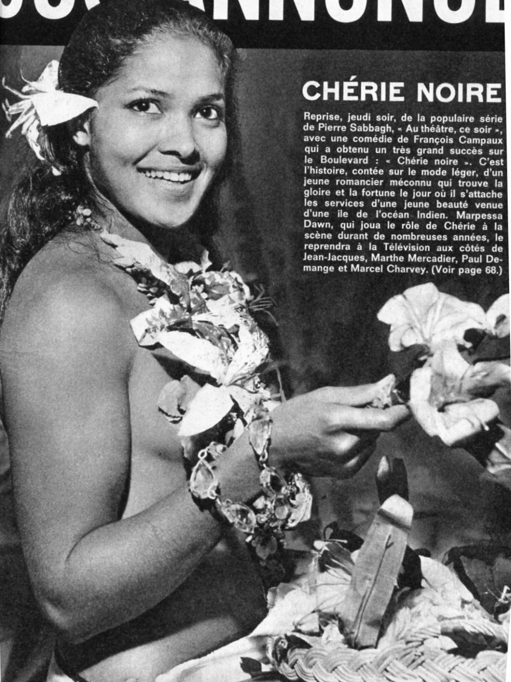 octobre - 27 octobre 1966: Au théâtre ce soir - CHÉRIE NOIRE 0_le_p15