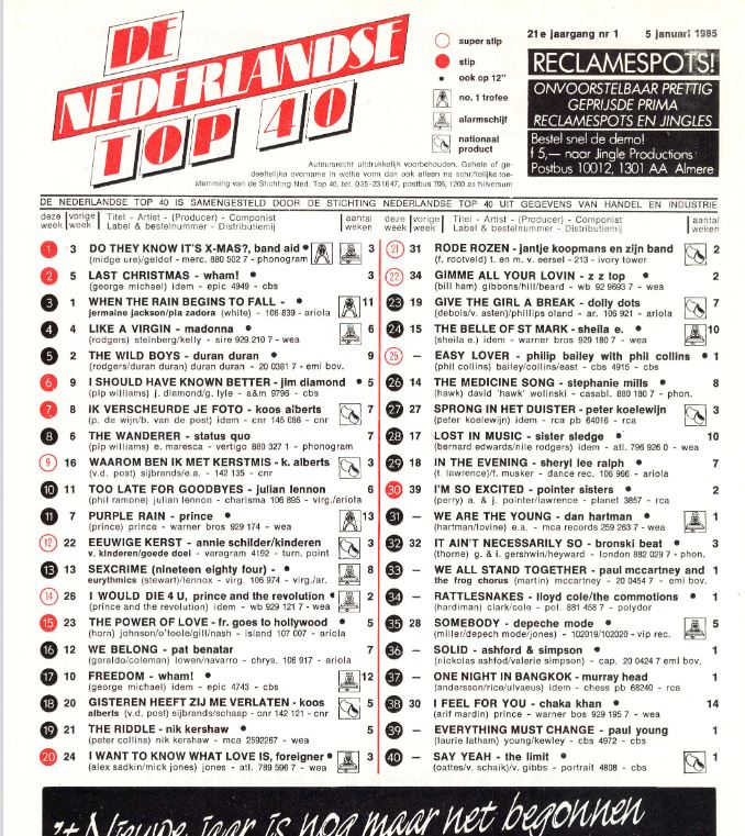 05 janvier 1985: Top 40  11059442