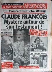 mars - 20 mars 1978: FRANCE DIMANCHE N° 1646 - CLAUDE FRANCOIS ET SON TESTAMENT.  27781214