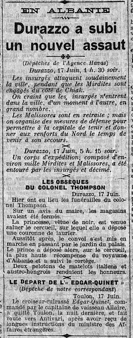 18 juin 1914: Durazzo, en Albanie, a nouveau attaquée  4_juin24