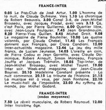 1975 - 04 janvier 1975: France Inter France10