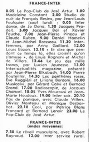 1975 - 06 janvier 1975: France Inter France12