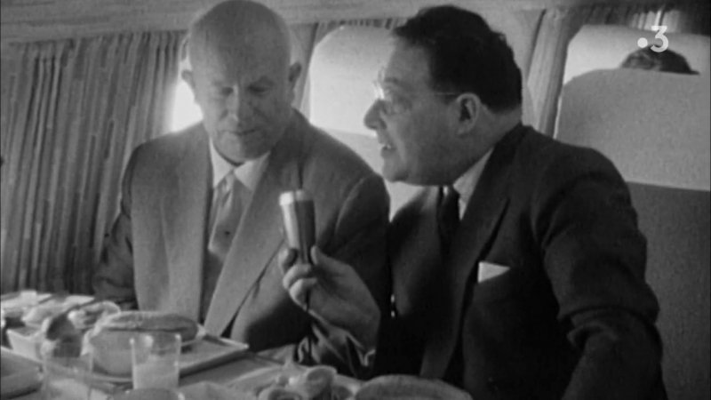 1960 - 23 mars 1960: Léon Zitrone interviewe en russe Krouchtchev Lesinc70
