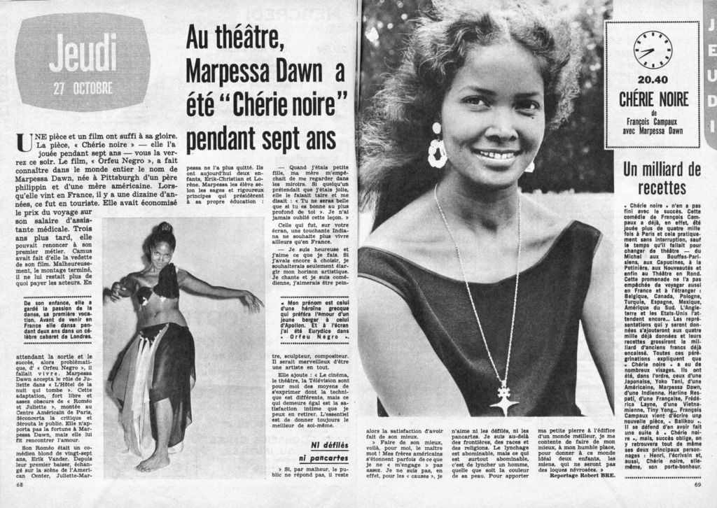 octobre - 27 octobre 1966: Au théâtre ce soir - CHÉRIE NOIRE Lydie_14