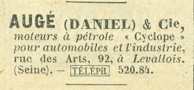 moteur CYCLOPE - Daniel Augé & Cie -1900 Augzo110
