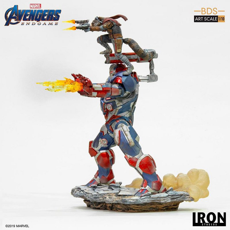IRON STUDIOS : Avengers: Endgame – Iron Patriot and Rocket Statue Avenge18