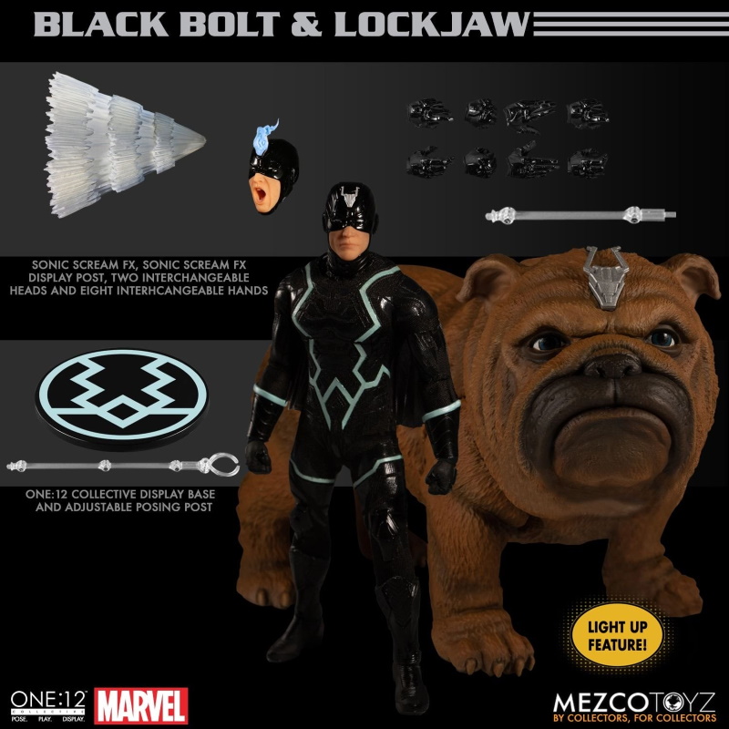 MEZCO : Black Bolt and Lockjaw One:12 Collective Set Mezco-25