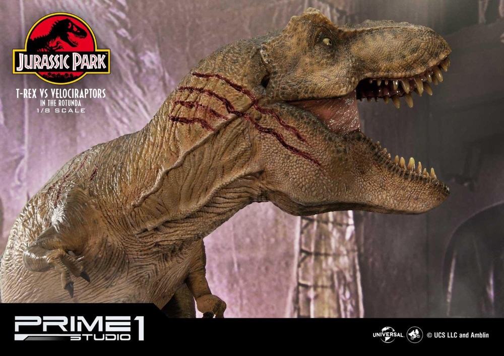 Jurassic Park T-Rex vs Velociraptors in the Rotunda 1/8 scale Statue Prime-99