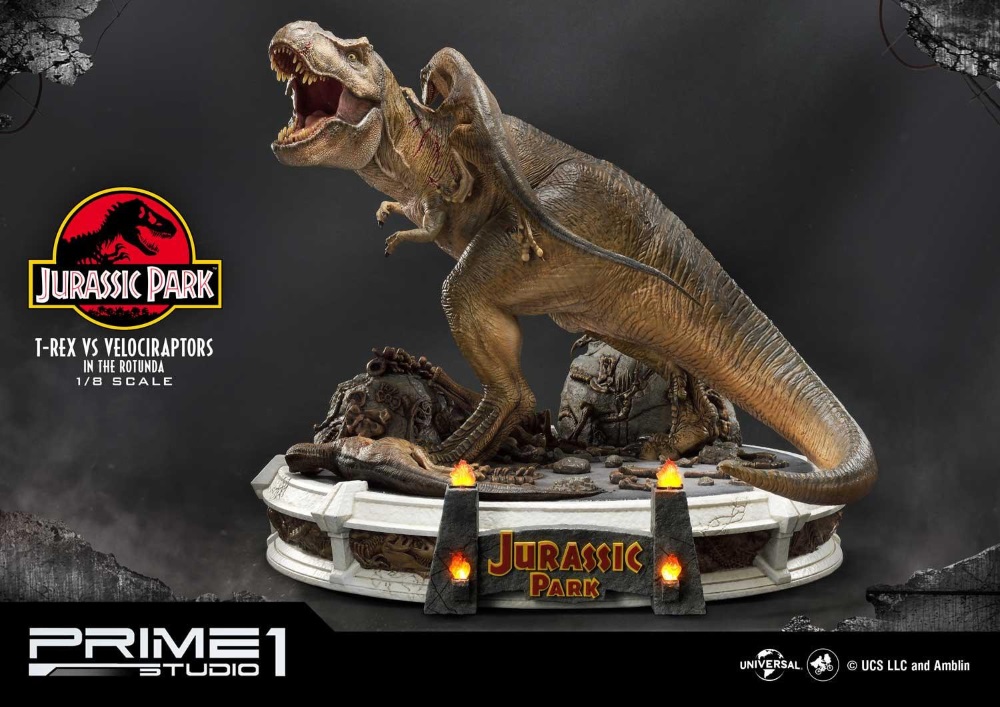 Jurassic Park T-Rex vs Velociraptors in the Rotunda 1/8 scale Statue Prime101