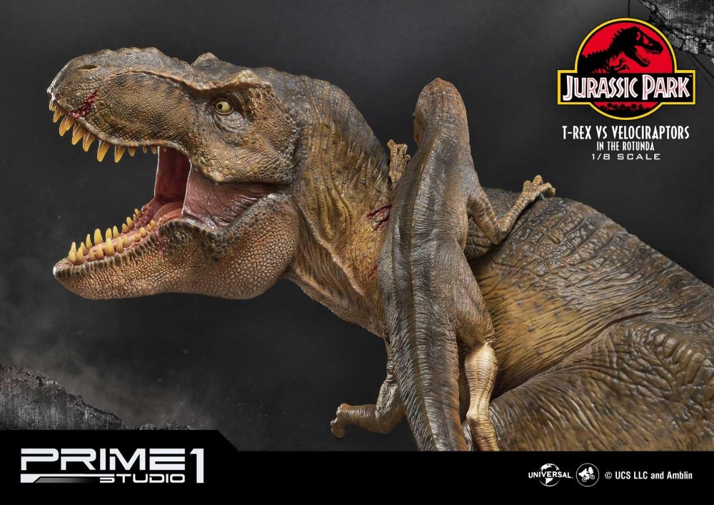 Jurassic Park T-Rex vs Velociraptors in the Rotunda 1/8 scale Statue Prime102