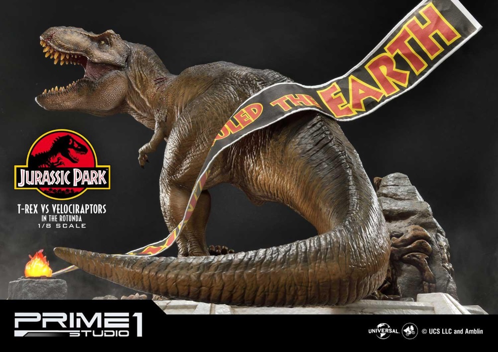 Jurassic Park T-Rex vs Velociraptors in the Rotunda 1/8 scale Statue Prime103