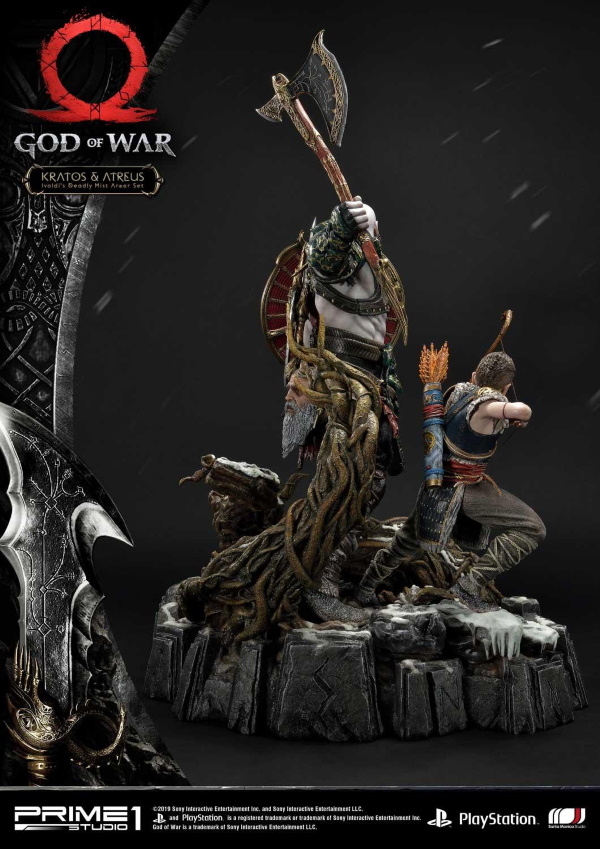 GOD OF WAR : KRATOS & ATREUS 1/4 scale statue Upmgow16