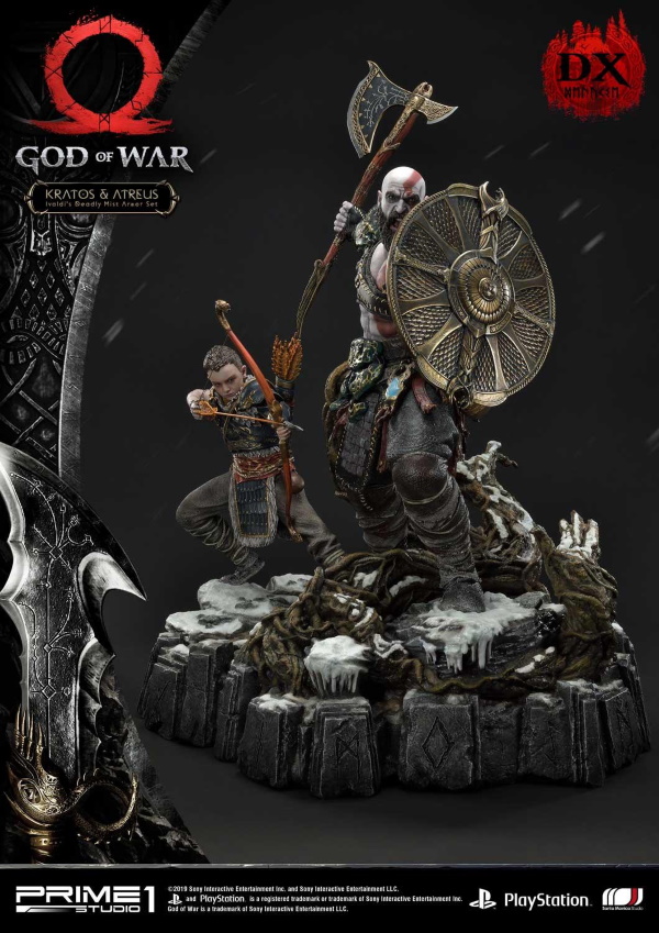 GOD OF WAR : KRATOS & ATREUS 1/4 scale statue Upmgow20