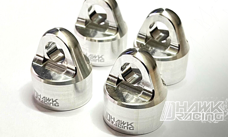 <br />9664 Dhawk CNC Aluminum Shock Caps Silver For Traxxas 1/8 Sledge<br />