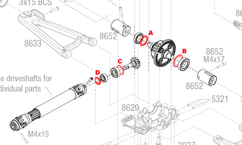 Calage/Caler/étanchéifier/joins différentiels/Diff E-REVO 2.0 1/8 Diff_e10