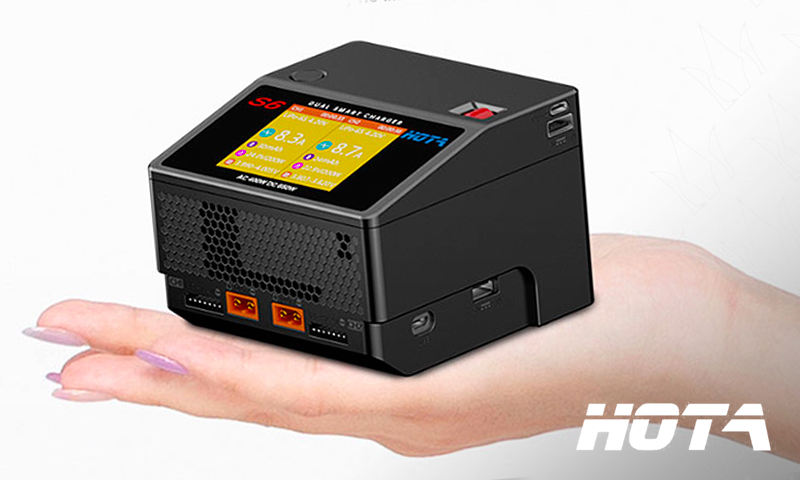 HOTA S6 AC 400W DC 325W 15A*2 Dual Channel Lipo Charger for NiZn/Nicd/NiMH Battery