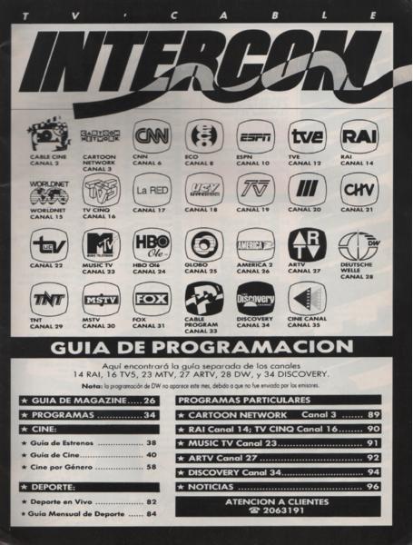 Guia de canales Intercom TV Cable (Chile) - Mayo 1994 Ldc15