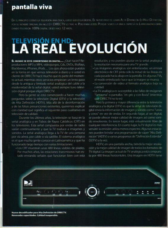 Nota sobre DirecTV HD (Revista DTV Colombia) Ldc20
