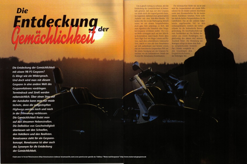 Article Renaissance dans Motorrad-Gespanne 48/1998 Mg48-111