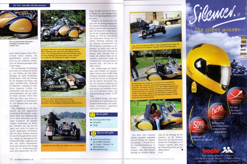 Article Renaissance dans Motorrad-Gespanne 48/1998 Mg48-113