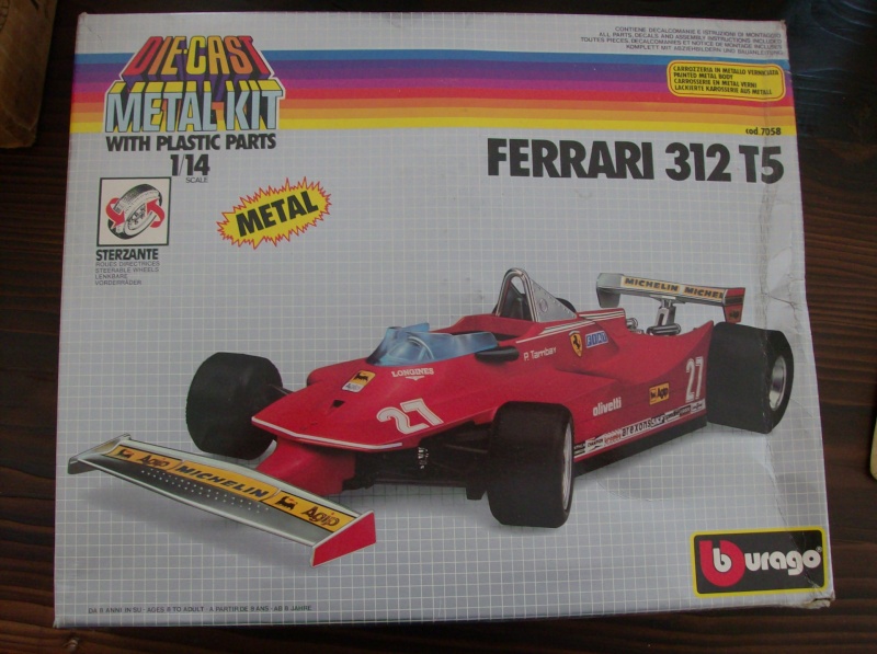 Ferrari 312 T5 BURAGO Die Cast Metal Kit Box 80 Toys Vintage GILLES Villenevue Hpim4033