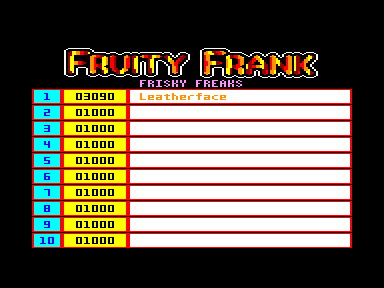[High Score] Fruity Frank sur Amstrad CPC 000110