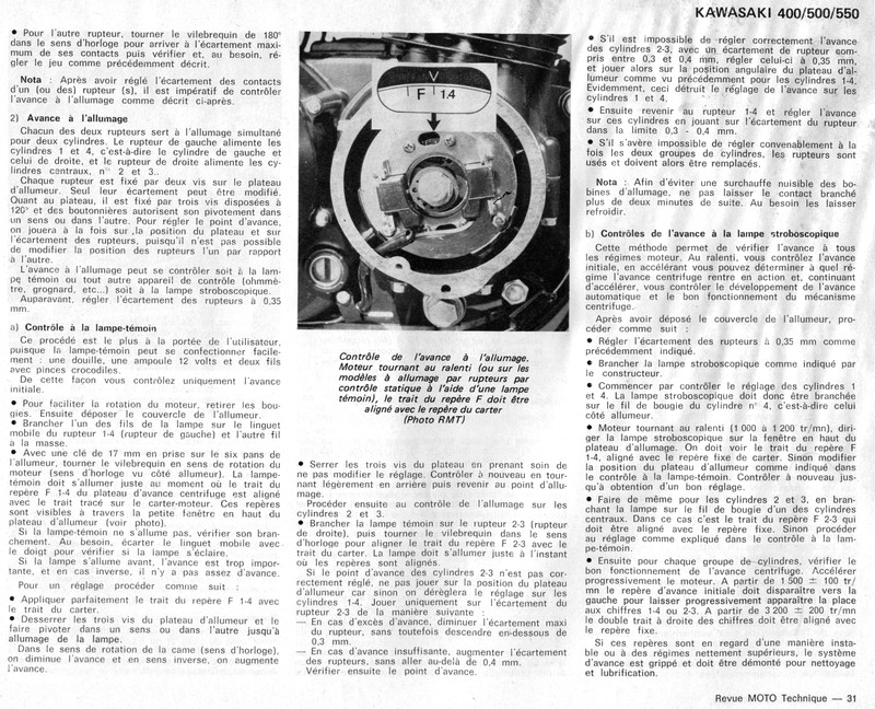 Réglage rupteur Z500 Rmt42-11